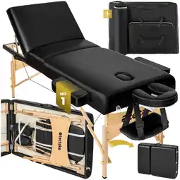 Netto Marken-Discount tectake 3 Zonen Massageliege, Breite 70 cm, Polsterung 7,5 cm, mit Holzgestell, 218 x 102 x 90 cm Angebot
