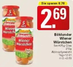 WEZ Böklunder Wiener Würstchen Angebot