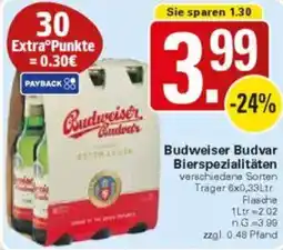 WEZ Budweiser Budvar Bierspezialitäten Angebot