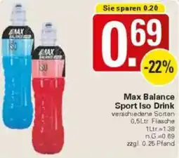 WEZ Max Balance Sport Iso Drink Angebot