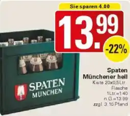 WEZ Spaten Münchener hell Angebot