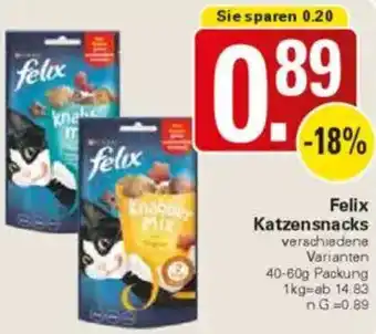WEZ Felix Katzensnacks Angebot