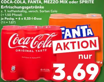 Kaufland COCA-COLA, FANTA, MEZZO MIX oder SPRITE Erfrischungsgetränke Angebot