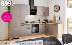 Mömax Eckküche ohne Geräte und Zubehör Angebot