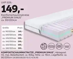Mömax Komfortschaummatratze „PREMIUM SINUS" Angebot