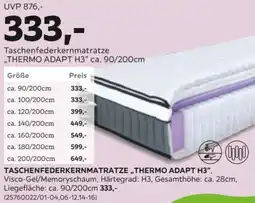Mömax Taschenfederkernmatratze „THERMO ADAPT H3" Angebot