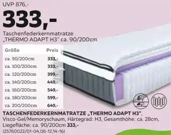 Mömax Taschenfederkernmatratze „THERMO ADAPT H3" Angebot