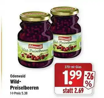 Wasgau Odenwald Wild Preiselbeeren Angebot