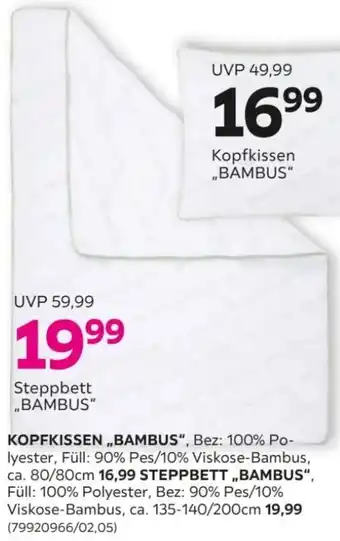 Mömax Steppbett ,,BAMBUS" Angebot