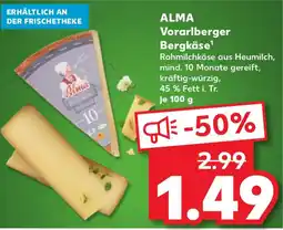 Kaufland ALMA Vorarlberger Bergkäse Angebot