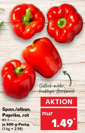 Kaufland Span./alban. Paprika, rot Angebot