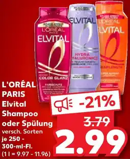 Kaufland L'ORÉAL PARIS Elvital Shampoo oder Spülung Angebot