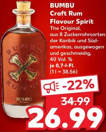 Kaufland BUMBU Craft Rum Flavour Spirit Angebot