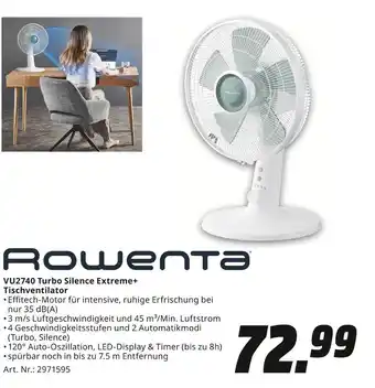MediaMarkt Rowenta vu2740 turbo silence extreme+ tischventilator Angebot