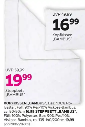 Mömax Kopfkissen „bambus“ oder steppbett „bambus“ Angebot