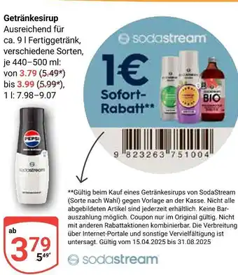 Globus Sodastream getränkesirup Angebot