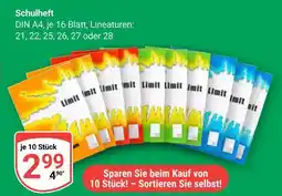 Globus Limit schulheft Angebot