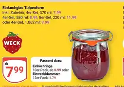 Globus Weck einkochglas tulpenform 4er-set Angebot