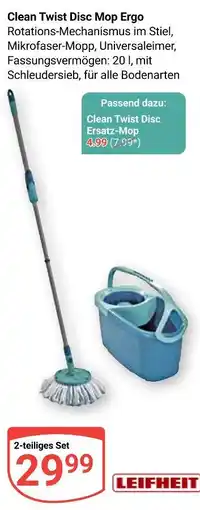 Globus Leifheit clean twist disc mop ergo Angebot