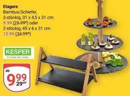 Globus Kesper etagere bambus/schiefer, 3-stöckig Angebot