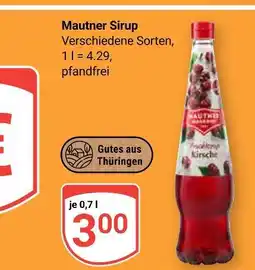 Globus Mautner sirup Angebot