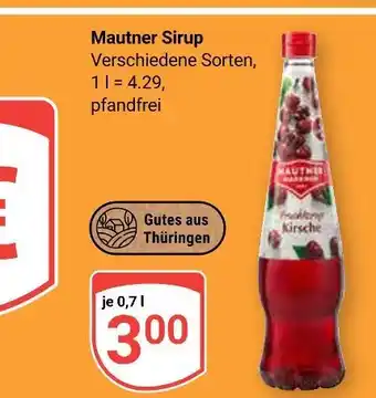 Globus Mautner sirup Angebot