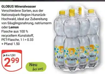 Globus Globus mineralwasser lemon Angebot