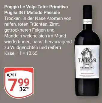 Globus Poggio le volpi tator primitivo puglia igt metodo passule Angebot