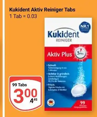 Globus Kukident aktiv reiniger tabs Angebot