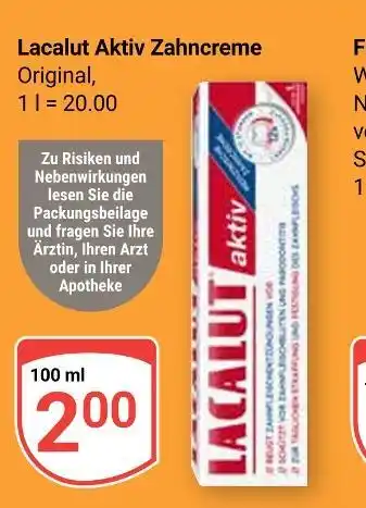 Globus Lacalut aktiv zahncreme Angebot