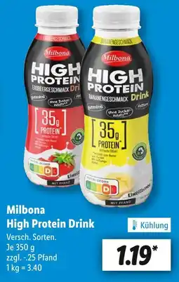 Lidl Milbona high protein drink erdbeergeschmack Angebot