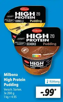Lidl Milbona high protein pudding vanille Angebot