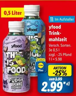 Lidl Yfood trinkmahlzeit fudge brownie geschmack Angebot