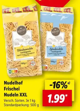 Lidl Nudelhof röhrennudeln frischei nudeln xxl Angebot