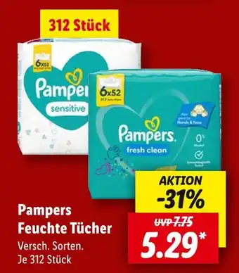 Lidl Pampers feuchte tücher sensitive Angebot