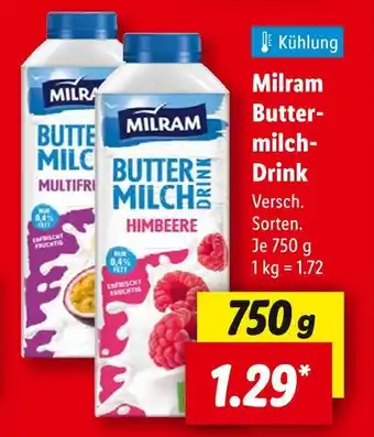 Lidl Milram buttermilch drink himbeere Angebot
