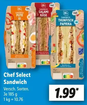 Lidl Chef select sandwich pute ei Angebot