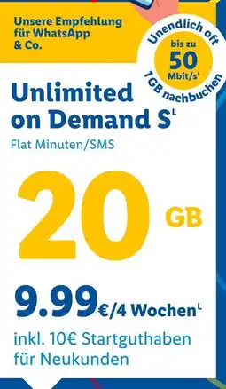 Lidl Unlimited on demand s Angebot
