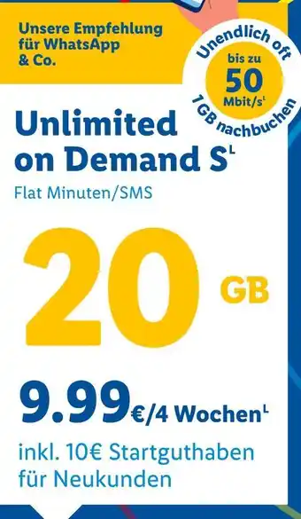 Lidl Unlimited on demand s Angebot