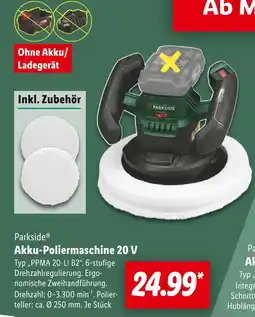 Lidl Parkside akku-poliermaschine 20 v Angebot