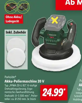 Lidl Parkside akku-poliermaschine 20 v Angebot
