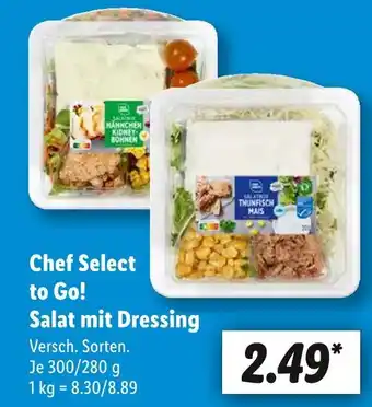 Lidl Chef select to go! salat mit dressing - hähnchen kidney bohnen Angebot