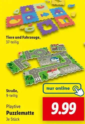 Lidl Playtive puzzlematte tiere und fahrzeuge Angebot
