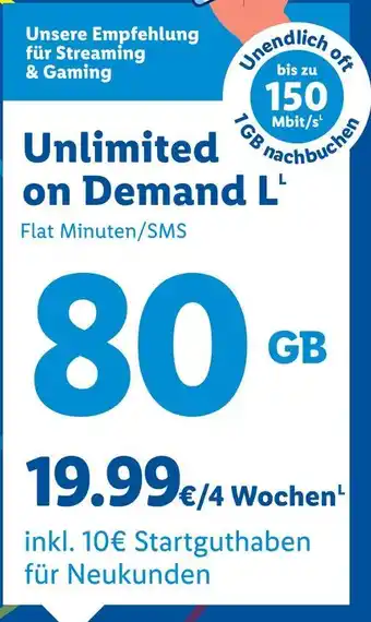 Lidl Unlimited on demand l Angebot