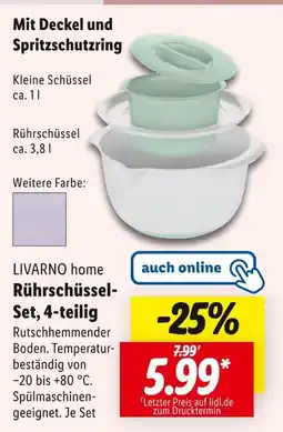 Lidl Livarno home rührschüssel-set, 4-teilig Angebot