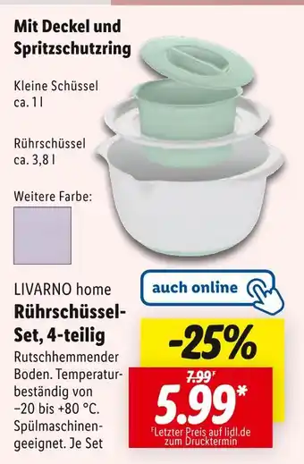 Lidl Livarno home rührschüssel-set, 4-teilig Angebot