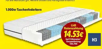 Lidl 1.000er taschenfederkern matratze Angebot