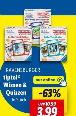 Lidl Ravensburger tiptoi wissen & quizzen die welt der saurier Angebot