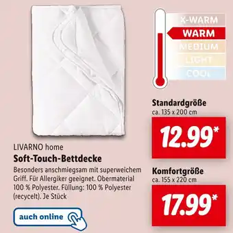 Lidl Livarno home soft-touch-bettdecke standardgröße Angebot