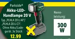 Lidl Parkside akku-led-handlampe 20 v Angebot